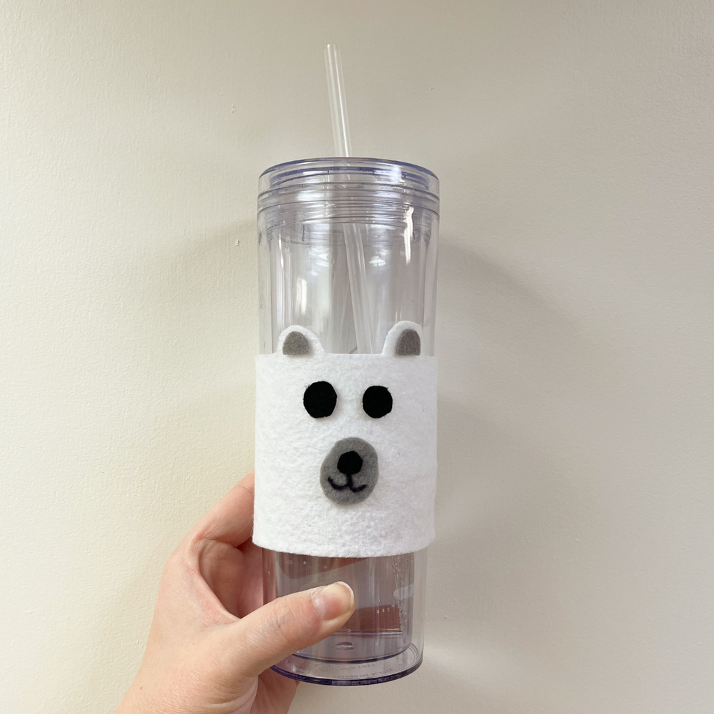 Countdown Calendar - Day 22 - Polar Bear, Felt Cup Cozy