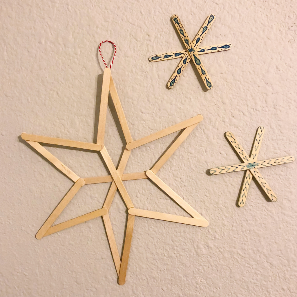 Day 03 - 24 Day Countdown Calendar - Popsicle Stick Snowflakes