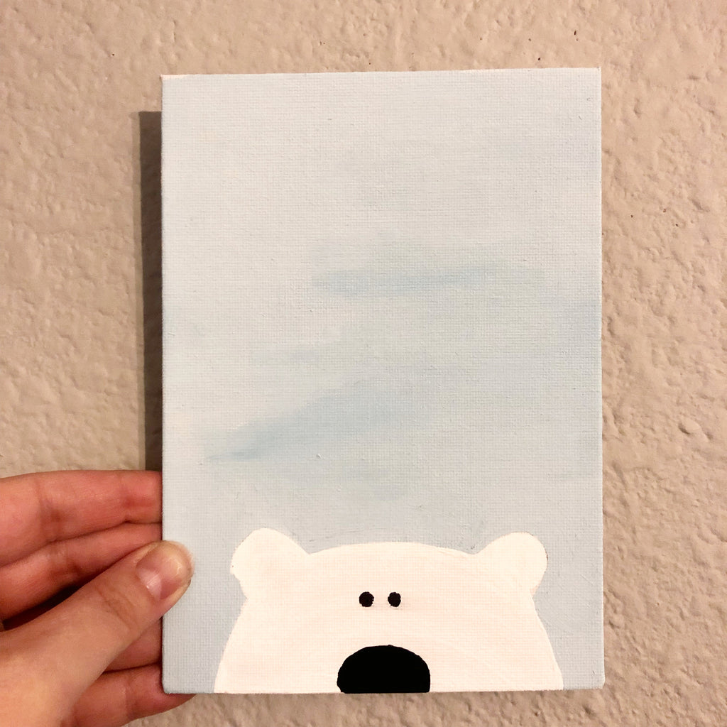 Day 10 - 24 Day Countdown Calendar - Peeking Polar Bear Painting